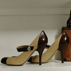 Enzo Angiolini Mary Jane Heels Tan Brown Size 9.5